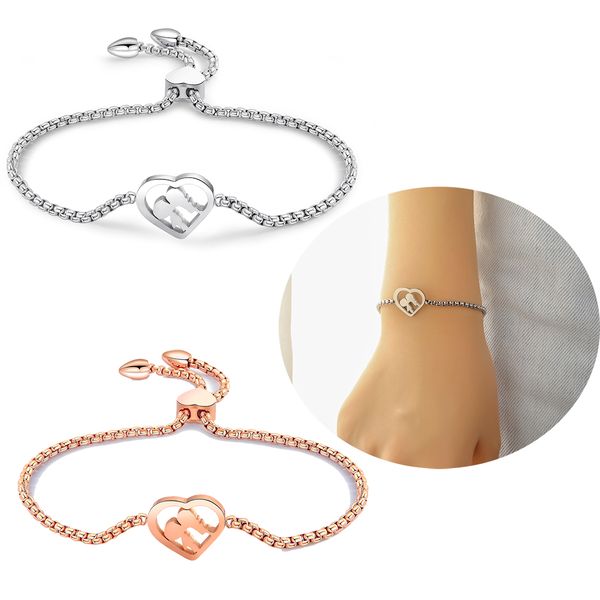 women heart link chain charm bracelets bohemian lolita stainless steel adjustable cuff bangle bracelet heart wristband circlet jewelry, Black
women heart link chain charm bracelets bohemian lolita stainless steel adjustable cuff bangle bracelet heart wristband circlet jewelry, Black