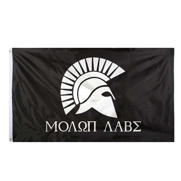 direct factory 3x5fts 90cmx150cm hanging black and white greek spartan molon labe flag for decoration
direct factory 3x5fts 90cmx150cm hanging black and white greek spartan molon labe flag for decoration