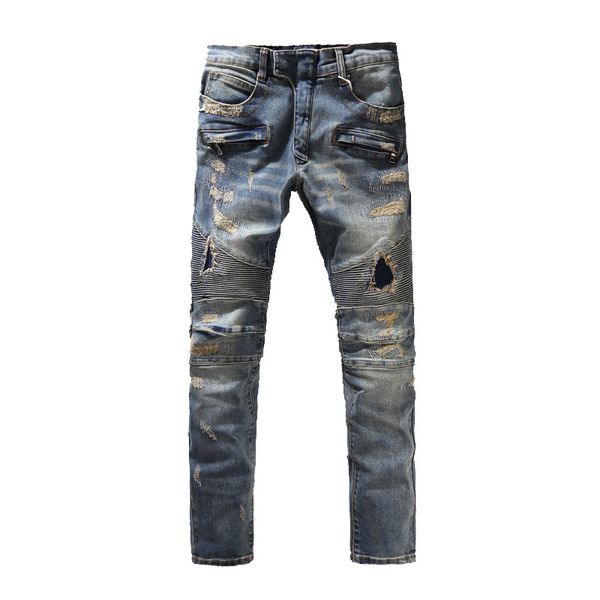 classic bm pants light white slim-fit hole jeans mens begging style holes vintage fashion jeans, Blue
classic bm pants light white slim-fit hole jeans mens begging style holes vintage fashion jeans, Blue