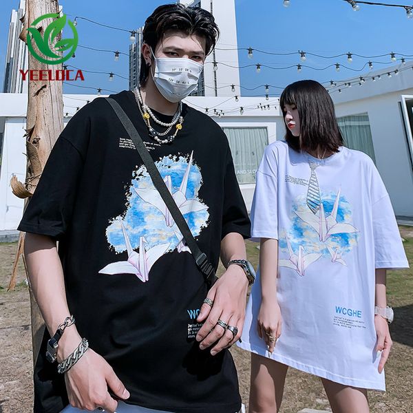 dropship couple tee short-sleeved men's t-shirt 2020 summer casual harajuku thousand paper cranes printed oversized clothes, White;black
dropship couple tee short-sleeved men's t-shirt 2020 summer casual harajuku thousand paper cranes printed oversized clothes, White;black