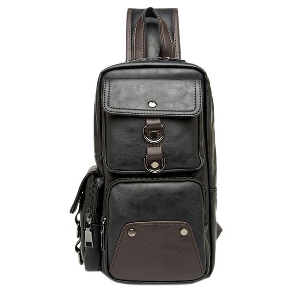men's chest bag small bag casual men's waist outdoor shoulder messenger pu