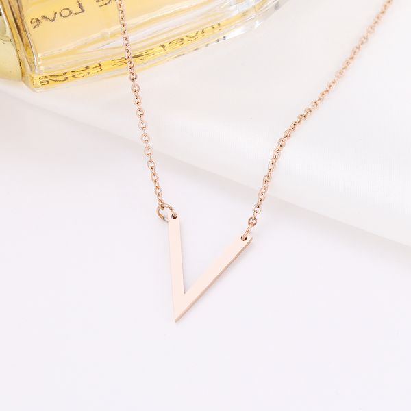 jewelry stainless steel necklace for women lover's gold and rose gold color simple v pendant necklace engagement jewelry gift, Silver
jewelry stainless steel necklace for women lover's gold and rose gold color simple v pendant necklace engagement jewelry gift, Silver