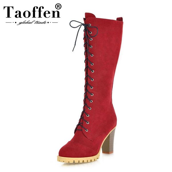 taoffen size 34-40 platform british style knee boots women lace up high heels shoes women party date riding winter boots, Black
taoffen size 34-40 platform british style knee boots women lace up high heels shoes women party date riding winter boots, Black