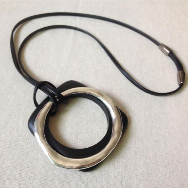 4 colors fashion jewelry wood square alloy round pendant necklace ethnic double chunky pendant long leather necklace for women, Silver
4 colors fashion jewelry wood square alloy round pendant necklace ethnic double chunky pendant long leather necklace for women, Silver