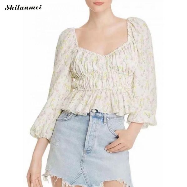 2019 autumn white floral women blouses puff sleeve sqaure neck elegant female blouse ladies ruched ruffle design streetwear
2019 autumn white floral women blouses puff sleeve sqaure neck elegant female blouse ladies ruched ruffle design streetwear