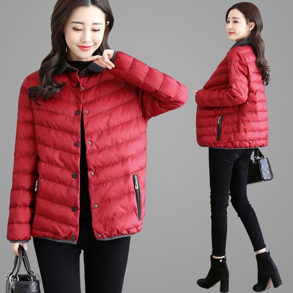 women's winter new down cotton jacket lightweight lapel casual cutton warm coat parka c43, Black
women's winter new down cotton jacket lightweight lapel casual cutton warm coat parka c43, Black