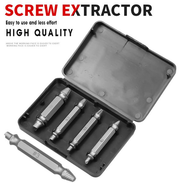4pcs of damaged screw extractor drill guide kit easy to remove bolt stud peeling screw removal tool
4pcs of damaged screw extractor drill guide kit easy to remove bolt stud peeling screw removal tool