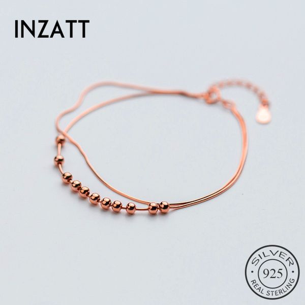 inzattclassic real 925 sterling silver double snake chain 3mm rose gold bead bracelet for women party minimalist fashion jewelry, Golden;silver
inzattclassic real 925 sterling silver double snake chain 3mm rose gold bead bracelet for women party minimalist fashion jewelry, Golden;silver
