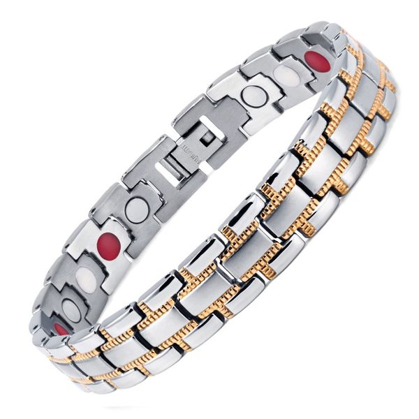 new fashion bracelet jewelry healing magnetic 316l stainless steel bracelet for men women treding bangle, Black
new fashion bracelet jewelry healing magnetic 316l stainless steel bracelet for men women treding bangle, Black