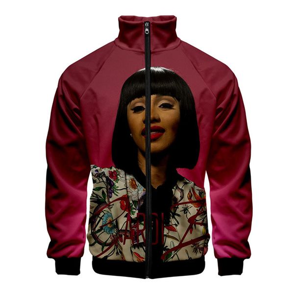 cardi b 3d printing zipper sweaahirts personality mens womens stand collar fashion cacual long sleeve clothing, Black
cardi b 3d printing zipper sweaahirts personality mens womens stand collar fashion cacual long sleeve clothing, Black