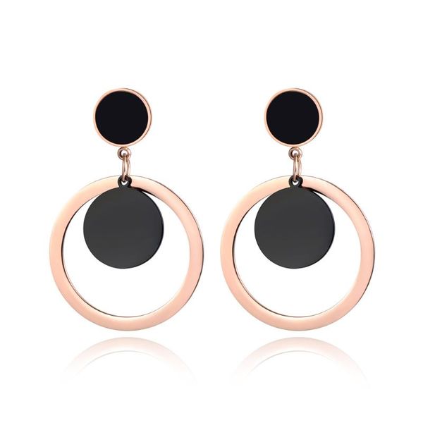 stud classic black round acrylic earrings for women girls rose gold stainless steel jewelry christmas party gift je19013, Golden;silver
stud classic black round acrylic earrings for women girls rose gold stainless steel jewelry christmas party gift je19013, Golden;silver