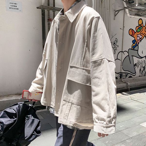 spring jacket men's fashion solid color large pocket casual overalls jackets mens streetwear loose hip hop bomber jacket men, Black;brown
spring jacket men's fashion solid color large pocket casual overalls jackets mens streetwear loose hip hop bomber jacket men, Black;brown