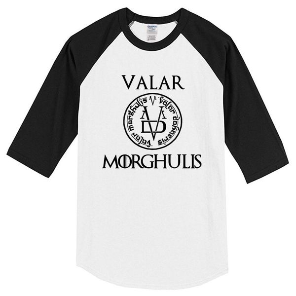 men's t-shirt summer 2019 casual three quarter sleeve cotton print valar morghulis fashion harajuku t shirt, White;black
men's t-shirt summer 2019 casual three quarter sleeve cotton print valar morghulis fashion harajuku t shirt, White;black