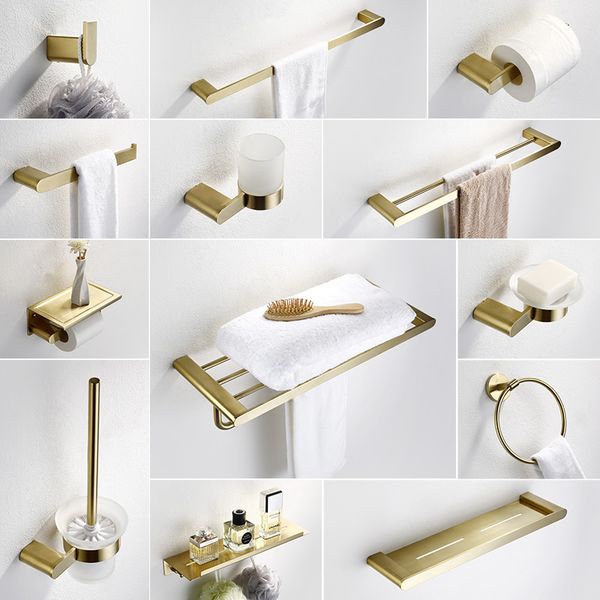 luxury brushed gold bathroom accessories dish soap sus304 stainless steel toilet brush holder wall towel bar bath hardware hook
luxury brushed gold bathroom accessories dish soap sus304 stainless steel toilet brush holder wall towel bar bath hardware hook