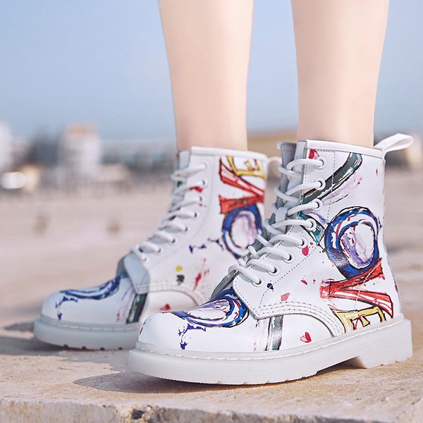 autumn women ankle boots white graffiti printed genuine leather shoes lace-up high women casual shoes elebant bota feminina, Black
autumn women ankle boots white graffiti printed genuine leather shoes lace-up high women casual shoes elebant bota feminina, Black