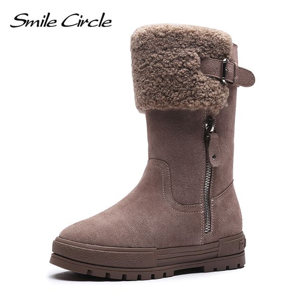 smile circle women winter snow boots suede leather thick bottom boots fashion warm platform flat shoes 2018, Black
smile circle women winter snow boots suede leather thick bottom boots fashion warm platform flat shoes 2018, Black