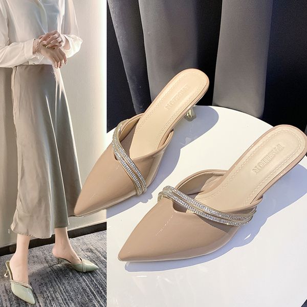 pointed toe thin heels shoes glitter slides med luxury slippers socofy shose women heeled mules jelly cover designer soft high, Black
pointed toe thin heels shoes glitter slides med luxury slippers socofy shose women heeled mules jelly cover designer soft high, Black
