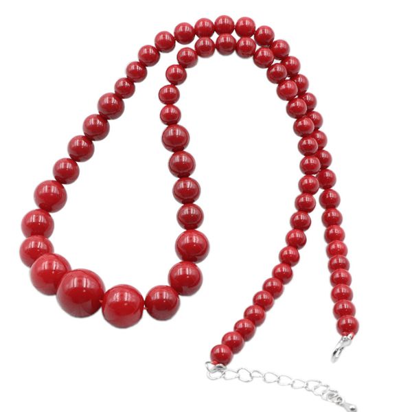 amazing artificial coral red beads short tower chain necklace for women statement choker clavicle mysterious gift jewelry 18" b5, Golden;silver 
amazing artificial coral red beads short tower chain necklace for women statement choker clavicle mysterious gift jewelry 18" b5, Golden;silver