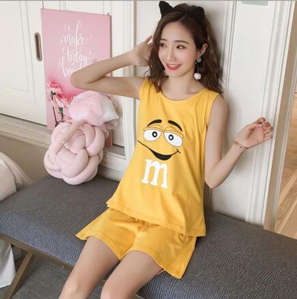 summer short-sleeved cotton pajamas women summer vest cartoon sleeveless pajamas suit casual cute princess home service, Blue;gray
summer short-sleeved cotton pajamas women summer vest cartoon sleeveless pajamas suit casual cute princess home service, Blue;gray