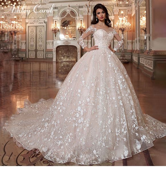 vintage ball gown wedding dress 2019 scoop lace long sleeve court train dream princess bridal gown vestido de noiva, White
vintage ball gown wedding dress 2019 scoop lace long sleeve court train dream princess bridal gown vestido de noiva, White