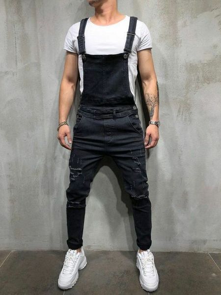 fashion new men distressed denim carpenter overalls bib jumpsuits destroyed biker jean pants, Blue
fashion new men distressed denim carpenter overalls bib jumpsuits destroyed biker jean pants, Blue
