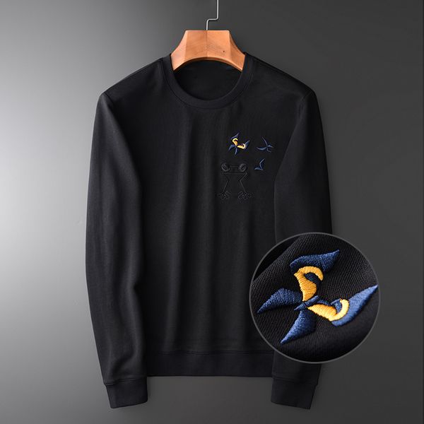 minglu lyocell mens sweatshirts luxury fashion embroidery round collar sweatshirt male plus size 4xl casual slim fit hoodies men, Black 
minglu lyocell mens sweatshirts luxury fashion embroidery round collar sweatshirt male plus size 4xl casual slim fit hoodies men, Black