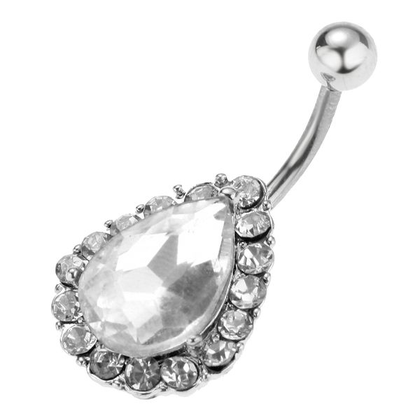chic women stainless steel crystal tear drop belly button ring navel ring, Slivery;golden
chic women stainless steel crystal tear drop belly button ring navel ring, Slivery;golden