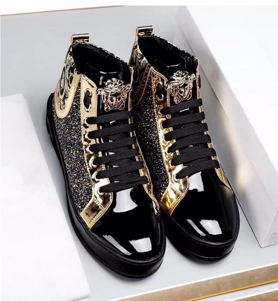 luxury spring and autumn men's casual shoes high-shoes hip-hop trend men's shoes italian style business party designer shoe w375, Black
luxury spring and autumn men's casual shoes high-shoes hip-hop trend men's shoes italian style business party designer shoe w375, Black