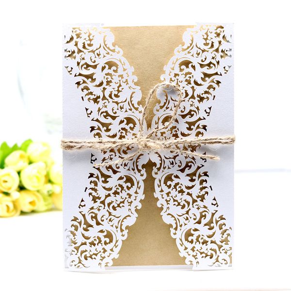 10pcs laser hollow flower design wedding invitations cards cowboy customize greeting cards rope seal envelope
10pcs laser hollow flower design wedding invitations cards cowboy customize greeting cards rope seal envelope