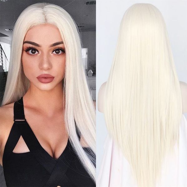 silky straight white 60# synthetic lace front wig heat resistant long hair light blonde 0809# for black women cosplay wig
silky straight white 60# synthetic lace front wig heat resistant long hair light blonde 0809# for black women cosplay wig