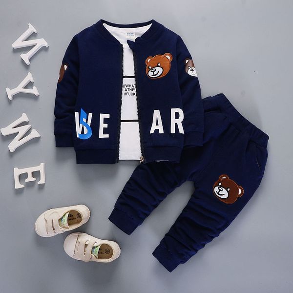 2019 autumn new boys suit kids pure cotton cartoon long sleeve little bear printing three-piece baby children's clothing, White
2019 autumn new boys suit kids pure cotton cartoon long sleeve little bear printing three-piece baby children's clothing, White