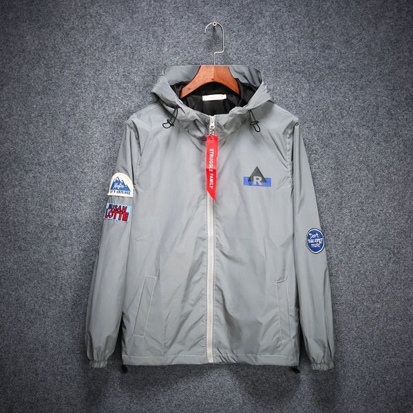 men casual hiphop reflective windbreaker jacket tide brand men coat hooded fluorescent clothing, Tan;black
men casual hiphop reflective windbreaker jacket tide brand men coat hooded fluorescent clothing, Tan;black