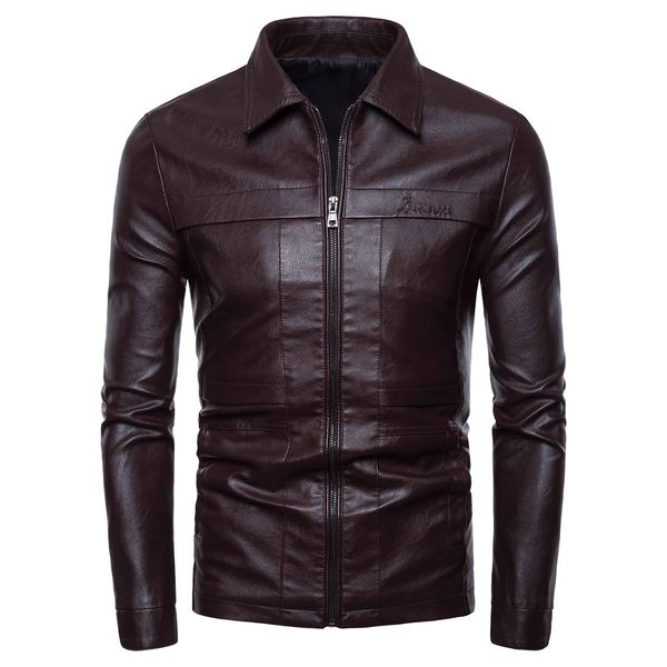 men leather jacket 2019 new motorcycle slim leather coat men's british fashion lapel coat faux, Black
men leather jacket 2019 new motorcycle slim leather coat men's british fashion lapel coat faux, Black