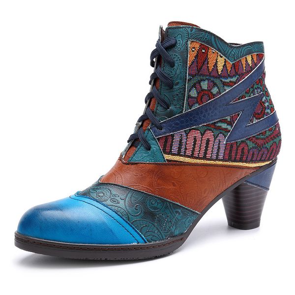 bohemian splicing women boots genuine leather shoes woman zipper mid heels ankle boots spring autumn women shoes, Black
bohemian splicing women boots genuine leather shoes woman zipper mid heels ankle boots spring autumn women shoes, Black