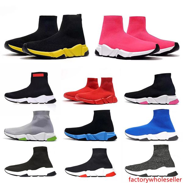 2020 designer sock shoes triple black white mens fashion sneakers glitter yellow blue pink women speed trainer runner platform shoe trainers
2020 designer sock shoes triple black white mens fashion sneakers glitter yellow blue pink women speed trainer runner platform shoe trainers