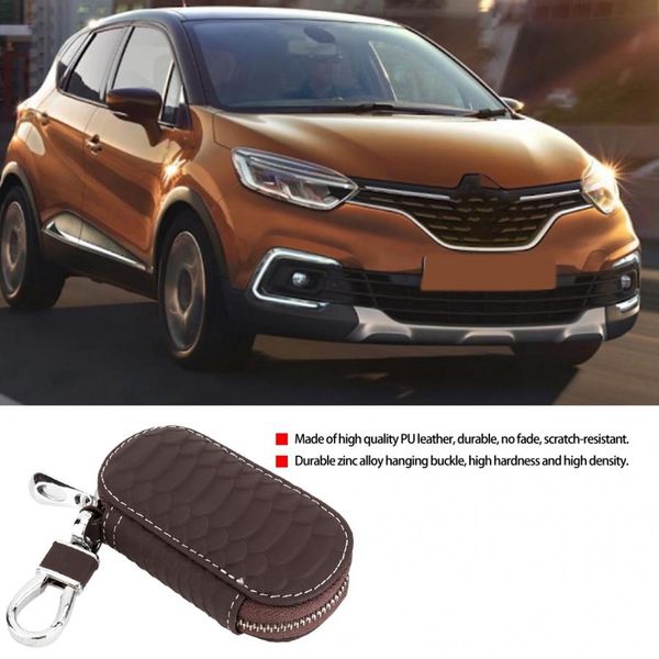 key case for car pu leather car remote key fob bag smart holder case (brown fish-scale pattern) universal oto aksesuar
key case for car pu leather car remote key fob bag smart holder case (brown fish-scale pattern) universal oto aksesuar