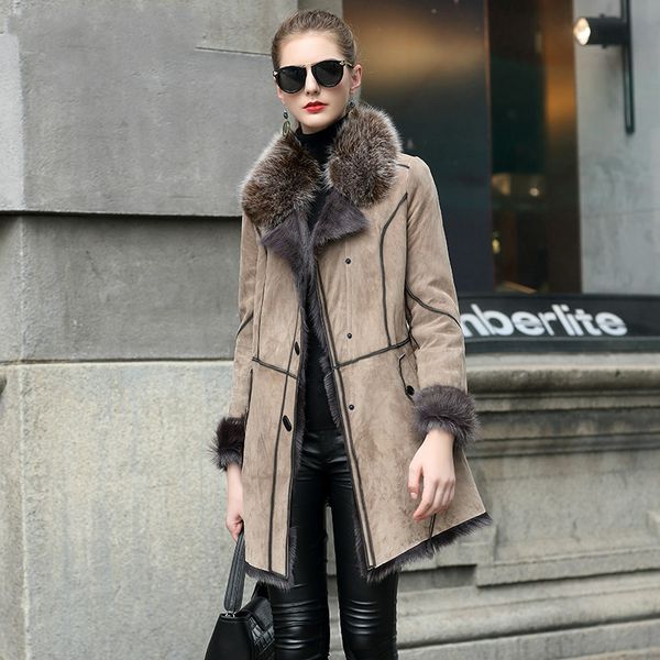 natural women's real fur coat female wool jacket autumn winter coat women clothes 2019 korean vintage double-faced zt4029, Black
natural women's real fur coat female wool jacket autumn winter coat women clothes 2019 korean vintage double-faced zt4029, Black