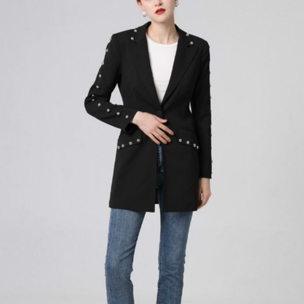 high-end women long blazers designer personality rivet 2019 autumn winter outerwear coats feminine black notched collar jackets, White;black
high-end women long blazers designer personality rivet 2019 autumn winter outerwear coats feminine black notched collar jackets, White;black