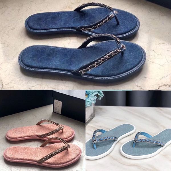 designer womens slippers luxury orange light blue navy blue denim metal button sandals summer fashion with box size 35-40, Black 
designer womens slippers luxury orange light blue navy blue denim metal button sandals summer fashion with box size 35-40, Black