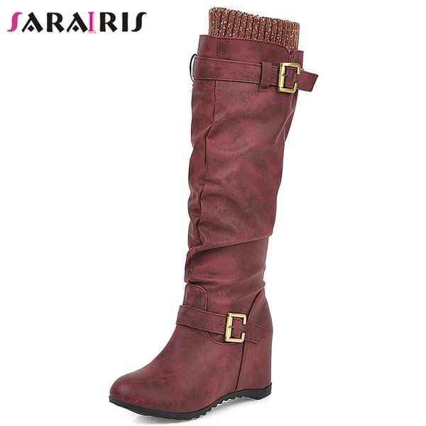 sarairis 33-43 lady elegant high height increasing boots slip-on knee high boots women heels shoes woman, Black
sarairis 33-43 lady elegant high height increasing boots slip-on knee high boots women heels shoes woman, Black
