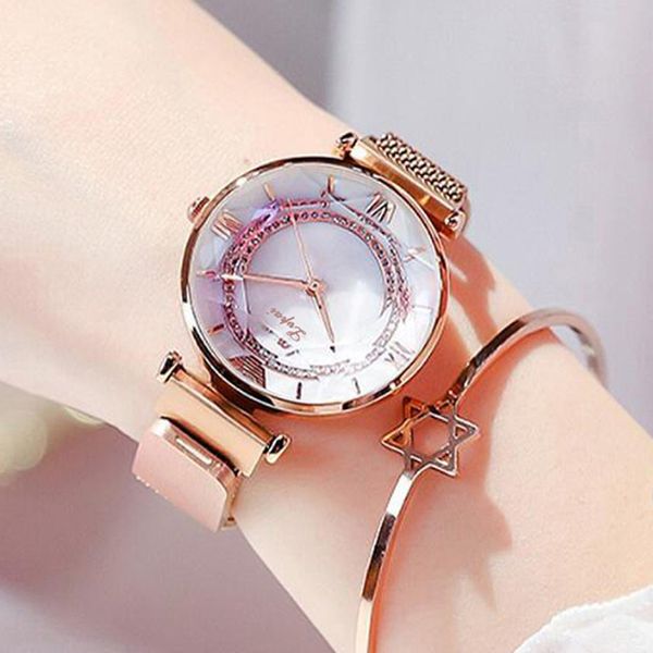 luxury gem cut flower mirror women watches magnet mesh band rhinestones quartz wristwatch female diamond watch zegarek damsk, Slivery;brown
luxury gem cut flower mirror women watches magnet mesh band rhinestones quartz wristwatch female diamond watch zegarek damsk, Slivery;brown