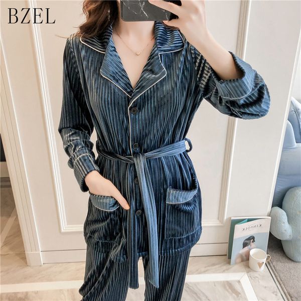 bzel pajamas sets pleuche winter autumn sleepwear long sleeve long pants underwear solid pyjamas women sleep lounge -xl, Blue;gray
bzel pajamas sets pleuche winter autumn sleepwear long sleeve long pants underwear solid pyjamas women sleep lounge -xl, Blue;gray