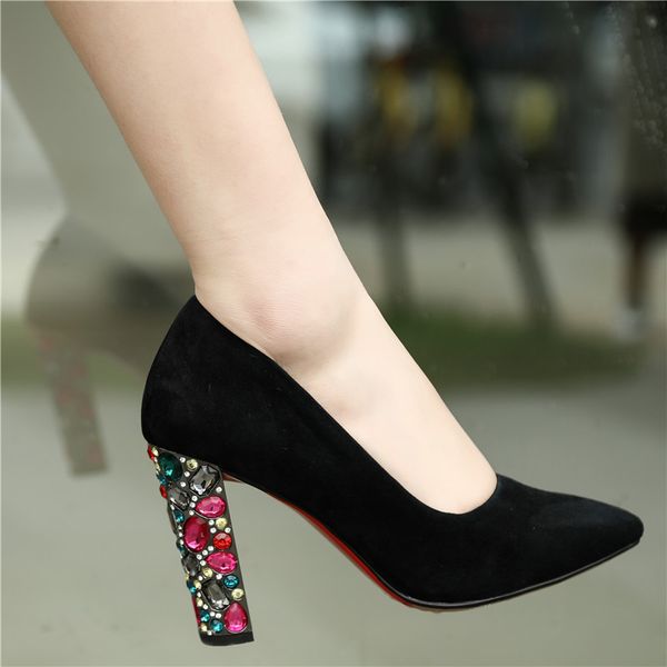 2019 sheepskin suede leather pumps pointed toe rhinestone high heels bridal wedding shoes fashion luxury shoes women, Pink
2019 sheepskin suede leather pumps pointed toe rhinestone high heels bridal wedding shoes fashion luxury shoes women, Pink