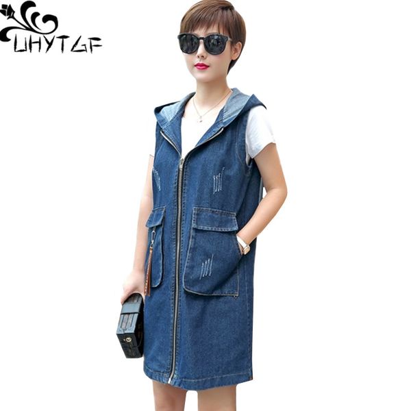uhytgf casual 5xl plus size denim vest women's hooded sleeveless spring autumn vest waistcoat elegant female long jeans 565, Black;white
uhytgf casual 5xl plus size denim vest women's hooded sleeveless spring autumn vest waistcoat elegant female long jeans 565, Black;white