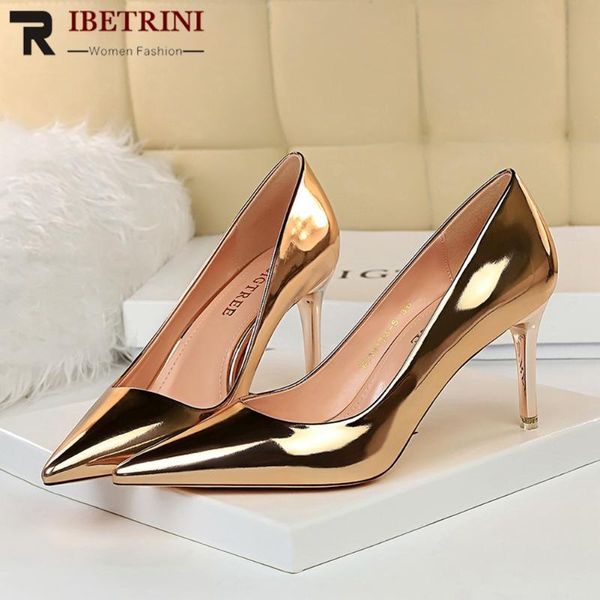 ribetrini elegant women spring shoes women pointed toe metallic high heels pumps big tree fashion pumps, Black
ribetrini elegant women spring shoes women pointed toe metallic high heels pumps big tree fashion pumps, Black