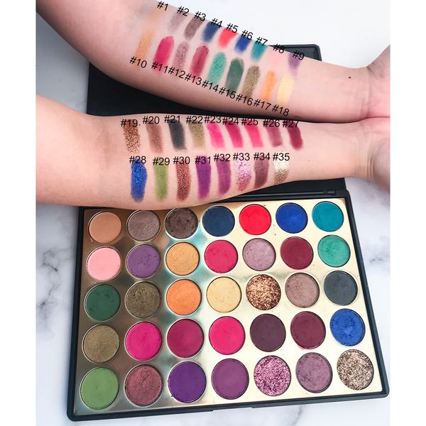 

2019 no label cosmetics makeup eyeshadow eye shadow palette 35 colors matte and shimmer eye shadow palette make up eyeshadow palettes