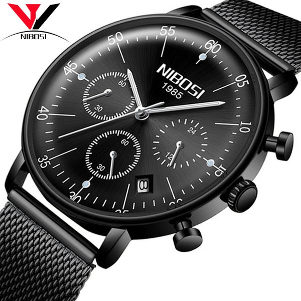 nibosi quartz watch men black casual stainless steel mesh strap ultra thin chronograph luminous clock male, Slivery;brown
nibosi quartz watch men black casual stainless steel mesh strap ultra thin chronograph luminous clock male, Slivery;brown