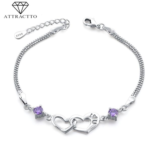 attractto s925 purple double heart crystal bracelets&bangles charms for women bracelets friendship silver diy bracelet sbr190136
attractto s925 purple double heart crystal bracelets&bangles charms for women bracelets friendship silver diy bracelet sbr190136