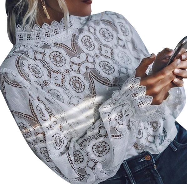 fashion women stand neck lace solid long sleeve causal shirt blouse ladies temperament simple and elegant blouse *, White
fashion women stand neck lace solid long sleeve causal shirt blouse ladies temperament simple and elegant blouse *, White