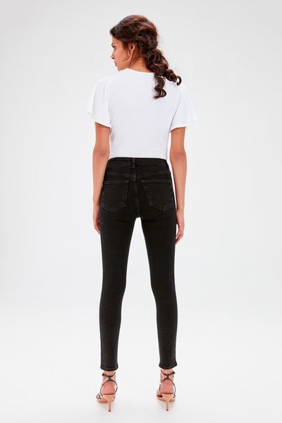 trendyol black high waist skinny jeans twoaw20je0017, Blue 
trendyol black high waist skinny jeans twoaw20je0017, Blue